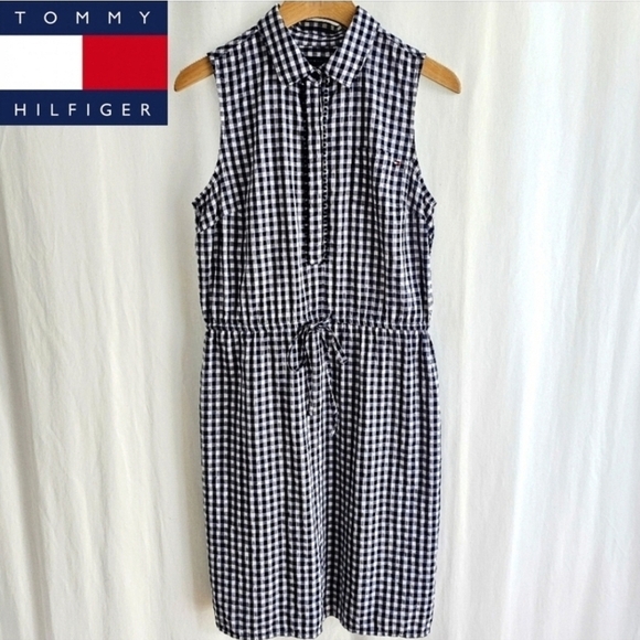 Tommy Hilfiger Gingham Sleeveless Shirt Dress - Picture 1 of 16